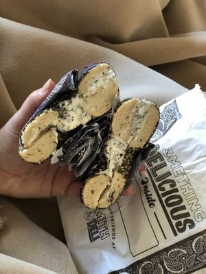 Bagel with dill cream cheese at Smith & Deli in Collingwood