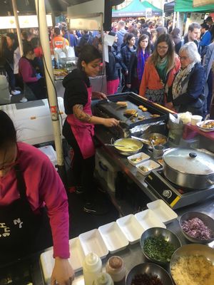 Dosas in the making at Horn Ok Please - Food Stall in South East London