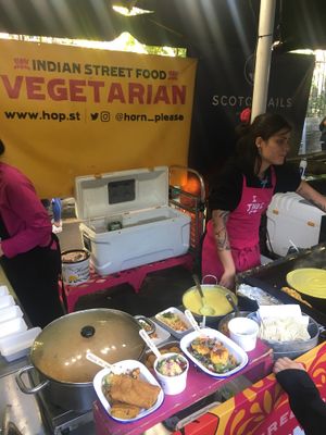 3 options displayed in the front  at Horn Ok Please - Food Stall in South East London