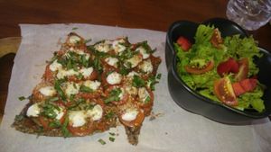 Raw Vegan Pizza at Smoothie Shop in Jimbaran