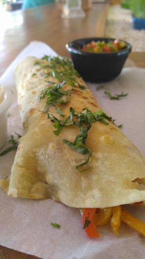 Vegetarian chicken burrito at Smoothie Shop in Jimbaran