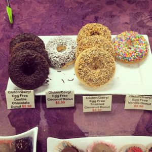 Baked GF vegan donuts by Gluten Free Treasures at St John's Farmers Market in St Johns