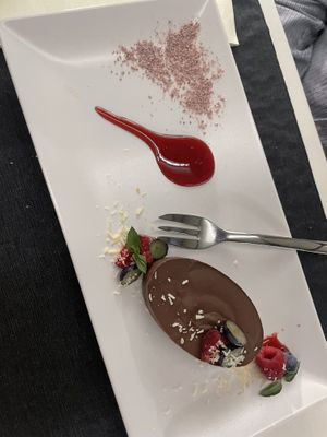 Chocolate and berries semifreddo  at Lord Bio in Macerata