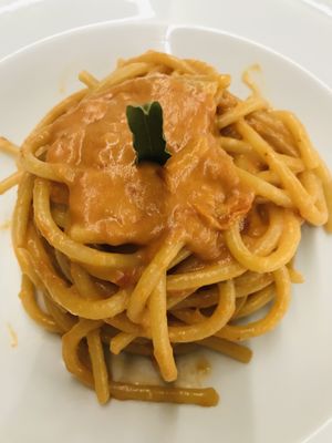 Pici all’aglione rosee   at Lord Bio in Macerata