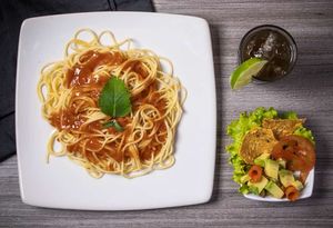 Pasta Napolitana  at El Vegano Andante in Medellin