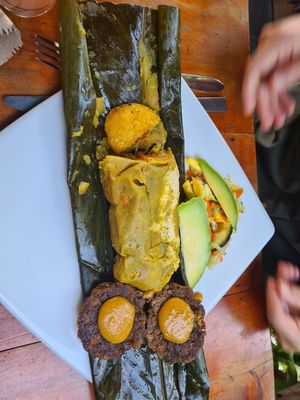 tamal at El Vegano Andante in Medellin