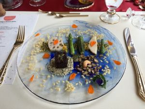 Assorted vegetable plate - I'm not sure the pic does it justice. Everything was delicious - especially the mushroom cube. at Tudore Tranquility in Tokyo