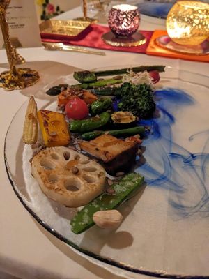 Individually roasted vegetables  at Tudore Tranquility in Tokyo