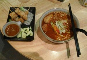 A la carte: Satay and assam laksa at Beyond Veggie by Secret Recipe in Bintulu