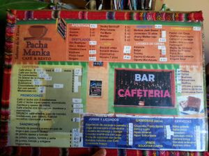 breakfast menu at Pacha Manka in Humahuaca