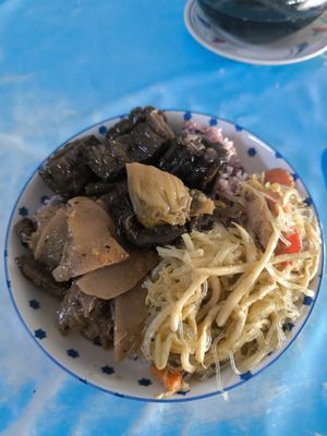 Everything she had at Vegetarian Food on Tambon Wiang in Chiang Rai