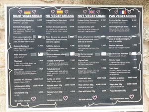 Carta NO vegetariana at La Frontera in Fisterra