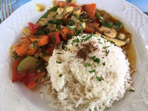 Vegan vegetable curry at La Frontera in Fisterra