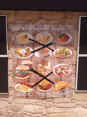All vegan options crossed out at La Frontera in Fisterra