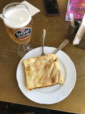 Vegan empanada  at La Frontera in Fisterra