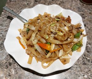 Dry-fried vegetarian beef with rice noodles in black pepper sauce 干炒黑椒素牛柳絲河 at Green Veggie 天然齋 in Hong Kong Island