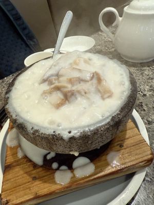 Coconut milk soup with taro and mushroom  at Green Veggie 天然齋 in Hong Kong Island