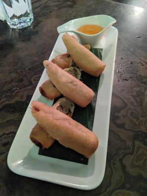 Vegan spring rolls at Sabai Sabai in Toronto