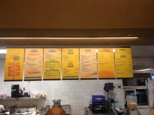 Menu board at Amy's Drive Thru in Rohnert Park