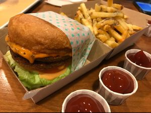 My go to is the Amy no cheese, extra crispy fries and lots of ketchup  at Amy's Drive Thru in Rohnert Park