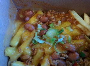 vegan chili cheese fries at Amy's Drive Thru in Rohnert Park