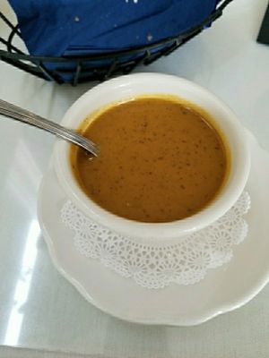 Vegan vegatable black bean coconut soup at Van Rensselaer's in South Wellfleet