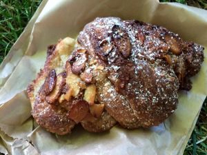 Almond croissant  at Passion Flour Patisserie in Salt Lake City