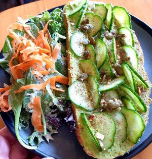 avo toast at Passion Flour Patisserie in Salt Lake City