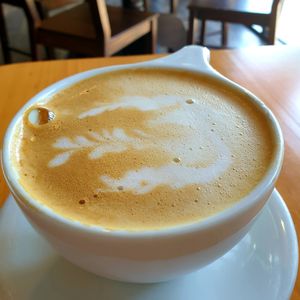 oat latte at Passion Flour Patisserie in Salt Lake City