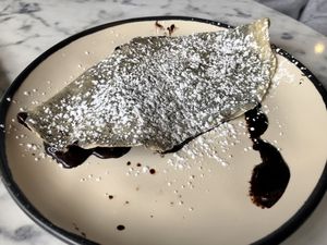 Crepe with lots of chocolate sauce!  at Passion Flour Patisserie in Salt Lake City