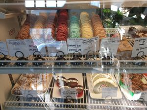 Display cabinet at Passion Flour Patisserie in Salt Lake City