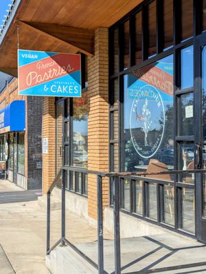 View of the entrance from outside. at Passion Flour Patisserie in Salt Lake City