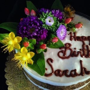 A beautifully made chocolate chantilly birthday cake at Passion Flour Patisserie in Salt Lake City