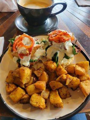 Smoked tofu Benedict at Passion Flour Patisserie in Salt Lake City