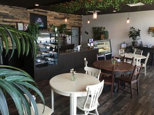 Part of Dining area--Goes Beyond Left of Counter at Passion Flour Patisserie in Salt Lake City