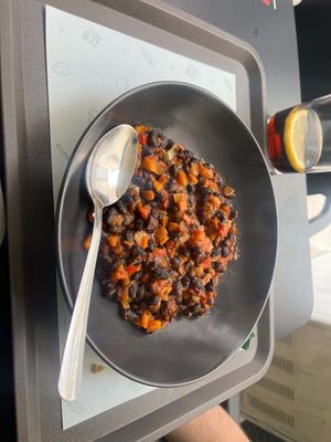 Chili vegano de Azukis  at La Cuchara Veggie in A Coruna