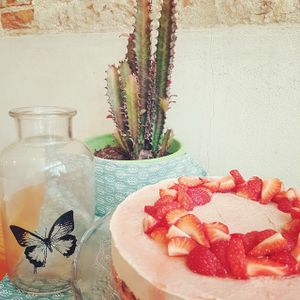 Strawberry-Elderflower Cheesecake! at Novia Verde in Nijmegen