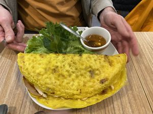 I forgot to take a photo of the menu so can’t remember what this was called - it was a pancake. My husband loved it    at Vege Saveurs in Paris