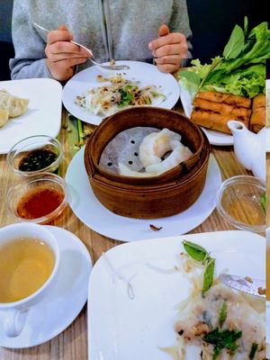 We loved the shrimp nems and various raviolis at Vege Saveurs in Paris