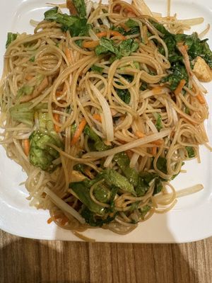 Stir fry “ham” & tofu noodles  at Vege Saveurs in Paris