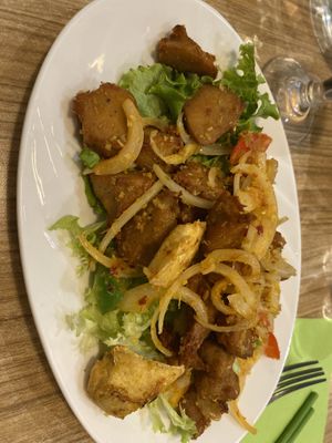 "Poulet » citronnelle  at Vege Saveurs in Paris