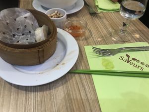Dumplings at Vege Saveurs in Paris