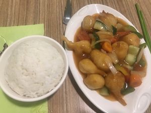 Fried tofu at Vege Saveurs in Paris