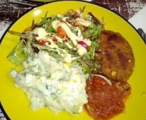 Pattie and pie plates at Veggie Vie in Adelaide