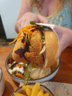 Baguette tofu at Veggie Vie in Adelaide