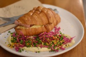 Ham and cheese croissant at Veggie Vie in Adelaide