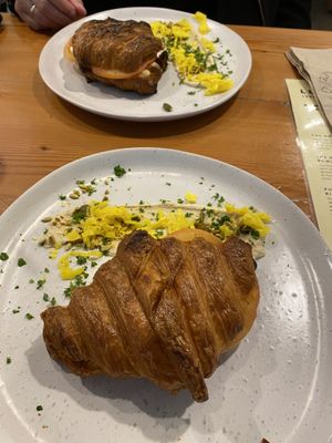 Amazing cheese and tomato croissant and a croissant with cheese, tomato and ham. A fabulous find in Adelaide. Wonderful service, tasty food and a diverse menu that will please all  at Veggie Vie in Adelaide