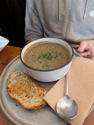 Soup of thr day at Veggie Vie in Adelaide