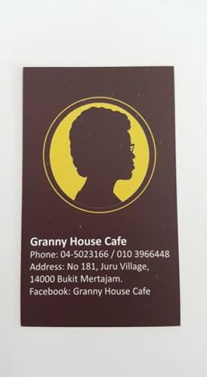 name card at Granny House Cafe in Bukit Mertajam