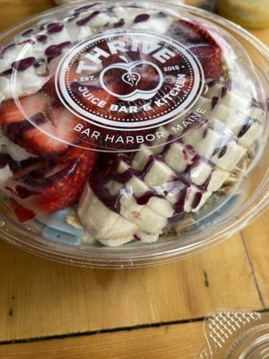 mermaid bowl  at Thrive Juice Bar and Kitchen in Bar Harbor